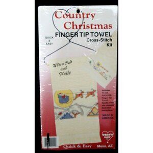 New Cross Stitch Kit Country Christmas Finger Tip Towel Wall Hanger Santa Claus